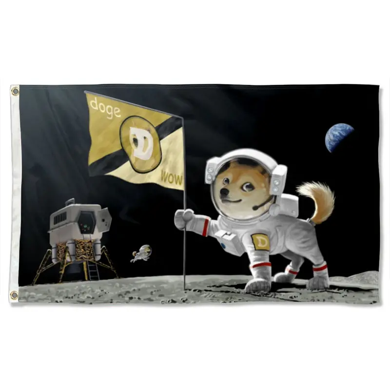 Fyon Dogecoin ‘Doge WOW’ Double-Sided Meme Flag Banner