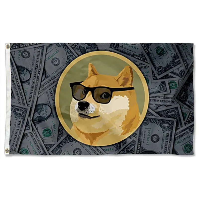 Fyon Dogecoin Sunglasses Double-Sided Crypto Flag Banner