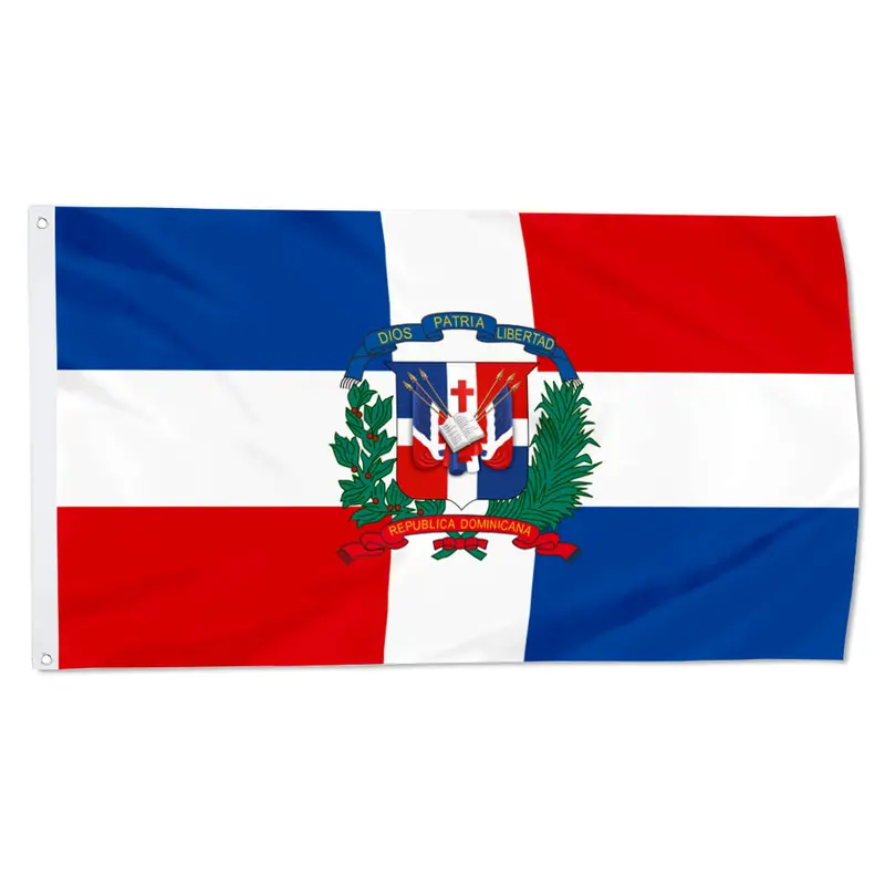 Fyon Dominican Republic Flag Banner – Red Cross Variant for Display