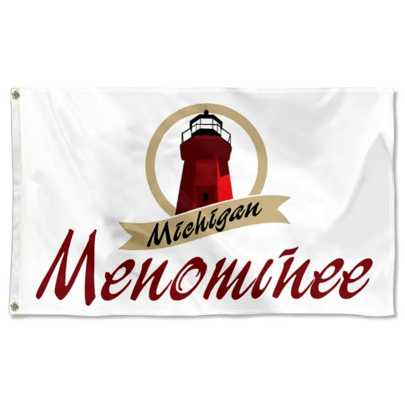 Fyon Double-Sided Menominee Michigan City Flag Banner