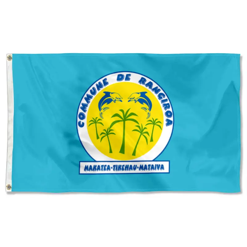 Fyon Double-Sided Rangiroa Atoll Flag Banner – Tuamotu Islands, French Polynesia