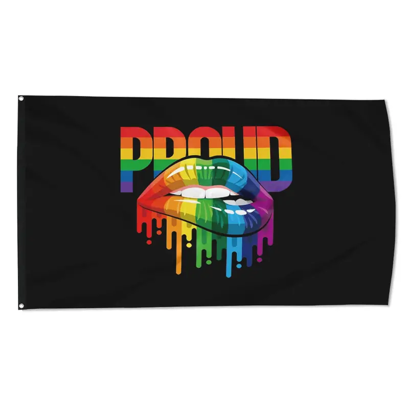 Fyon Expressive Lip Print Patriotic Flag Banner