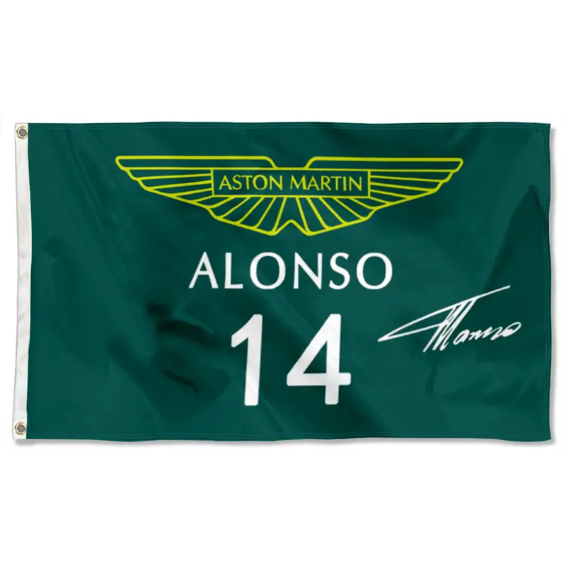 Fyon Fernando Alonso F1 Flag Banner – #14 Aston Martin Team Design