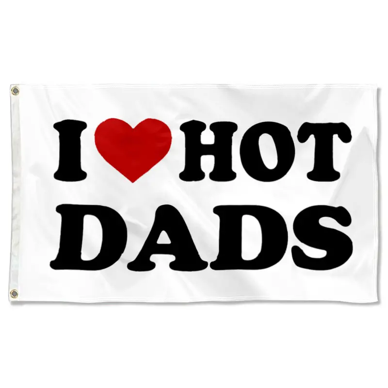 Fyon ‘Hot Dads & Beer’ White Flag – Playful Indoor/Outdoor Theme