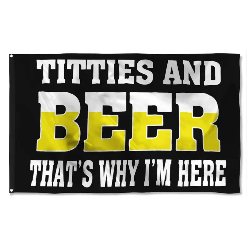 Fyon Humorous ‘Titties & Beer’ Flag – Casual Indoor/Outdoor Decor