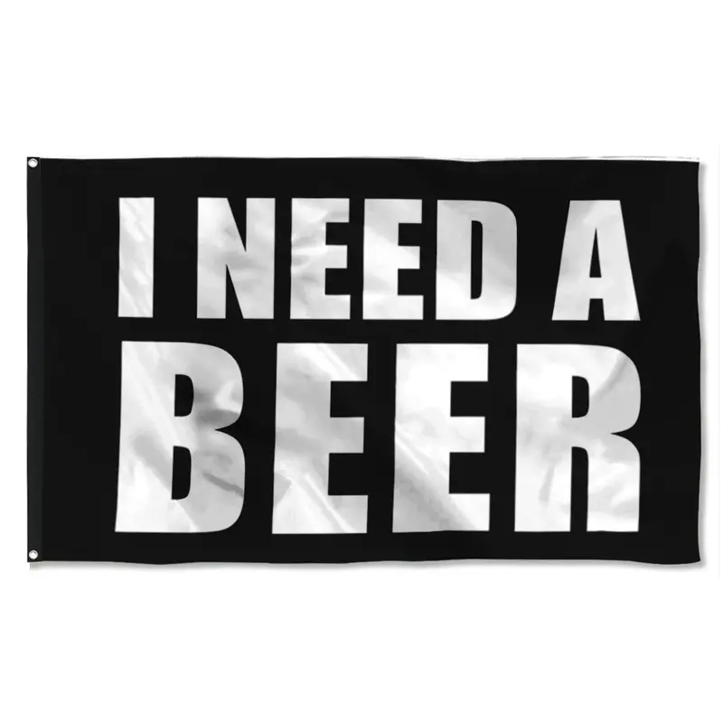 Fyon ‘I Need a Beer’ Black Banner – Minimalist Indoor/Outdoor Style