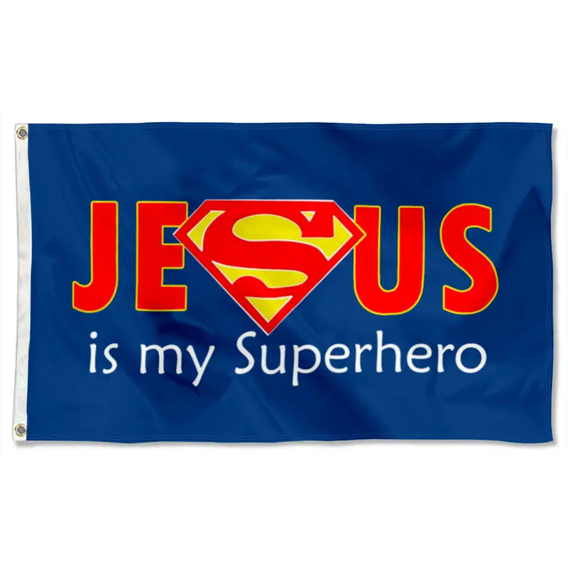 Fyon ‘Jesus Is My Superhero’ Christian Faith Banner – Inspirational Indoor/Outdoor Flag