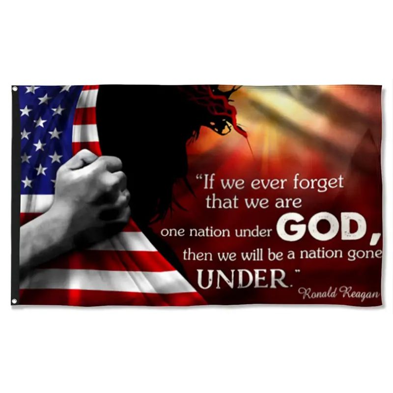Fyon ‘Jesus One Nation Under God’ Banner – Inspirational Patriotic Flag