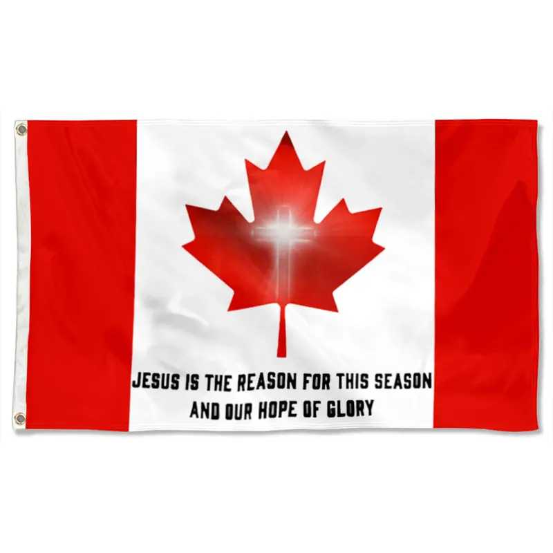 Fyon ‘Jesus, Our Hope’ Banner – Canadian Flag with Christian Messaging