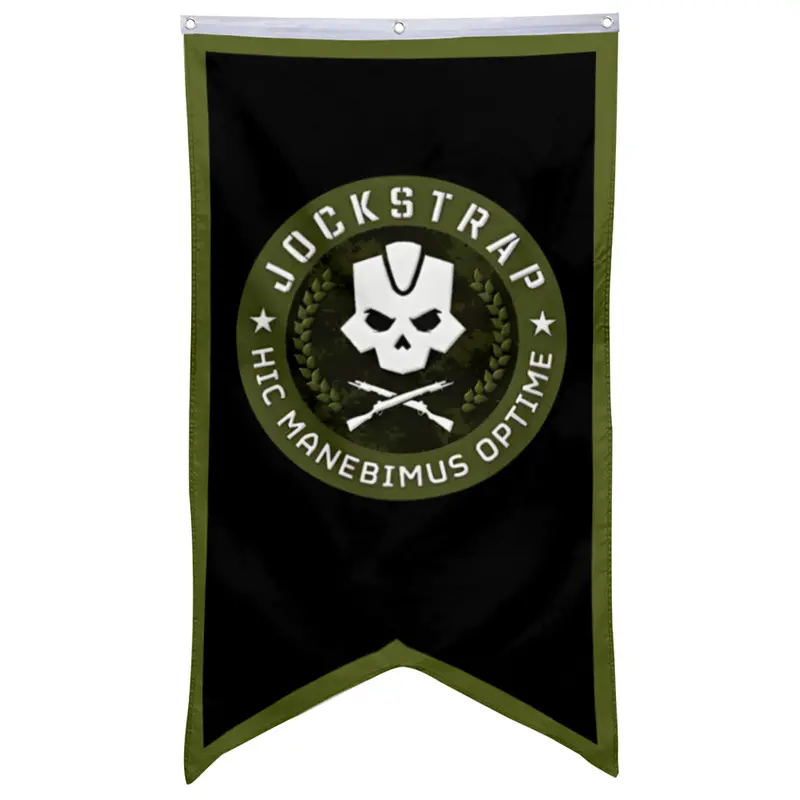 Fyon Jockstrap ‘Hic Manebimus Optime’ Gaming Flag Banner