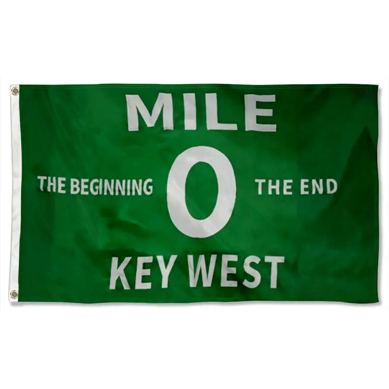 Fyon Key West Mile Zero Flag – Conch Republic Green Banner for Indoor or Outdoor Display