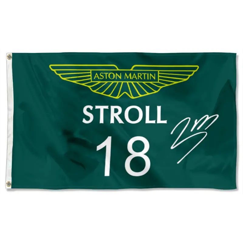 Fyon Lance Stroll Racing Flag Banner – #18 Aston Martin Collector Edition