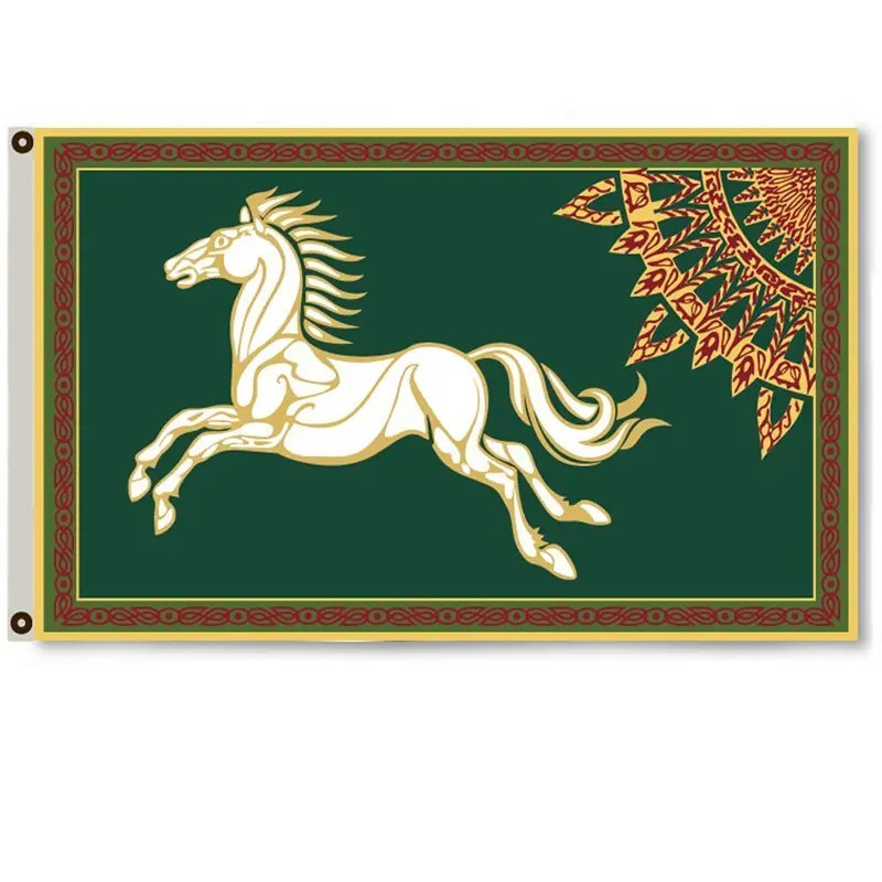 Fyon Lord of the Rings Rohan Flag Banner – Green Heraldic Banner