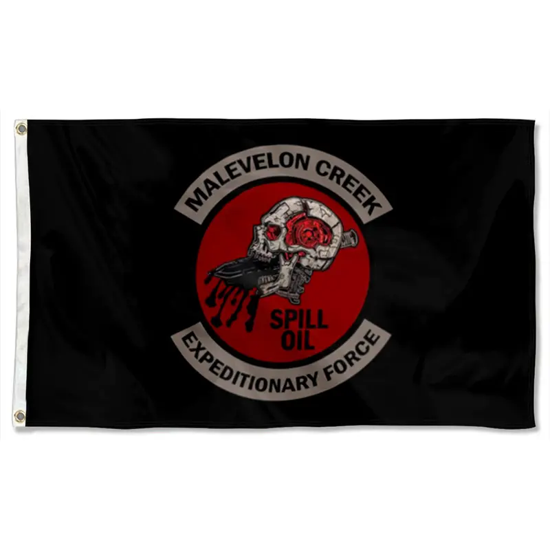Fyon Malevelon Creek Expeditionary Forces ‘Spill Oil’ Double-Sided Satirical Flag Banner
