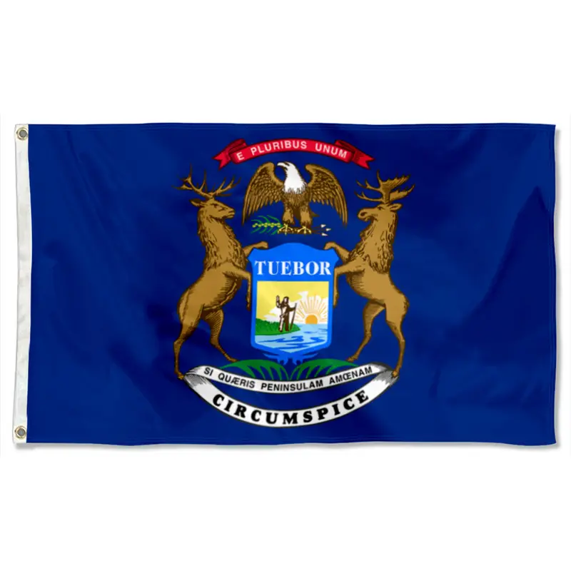 Fyon Michigan State Flag Banner – Reinforced Hem & Grommets