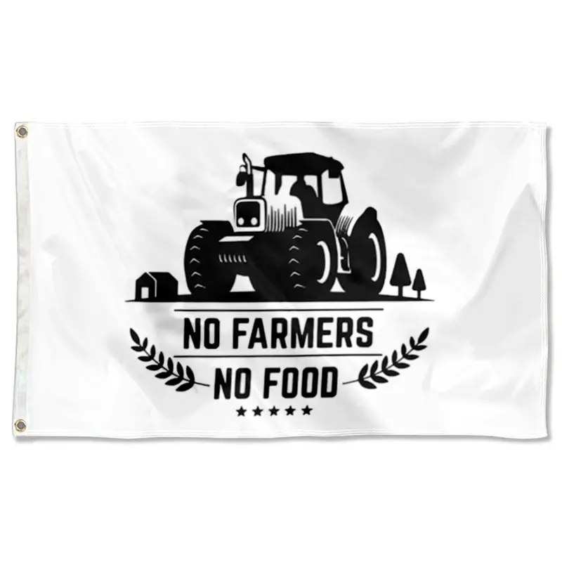 Fyon ‘No Farmers, No Food’ Flag – Agricultural Appreciation Banner – Indoor/Outdoor