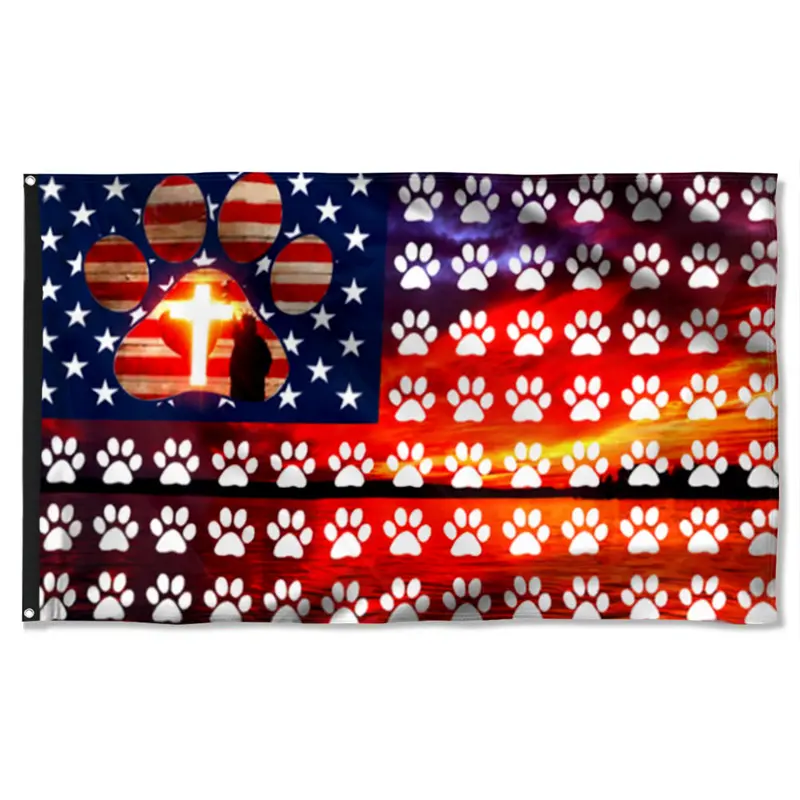 Fyon Paw Print Design Flag – Subtle Canine-Themed Outdoor Banner