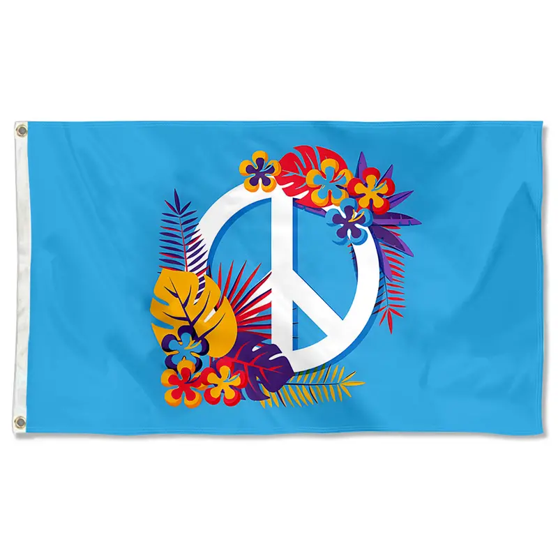 Fyon Peace & Floral Theme Flag Banner – Uplifting Indoor/Outdoor Décor