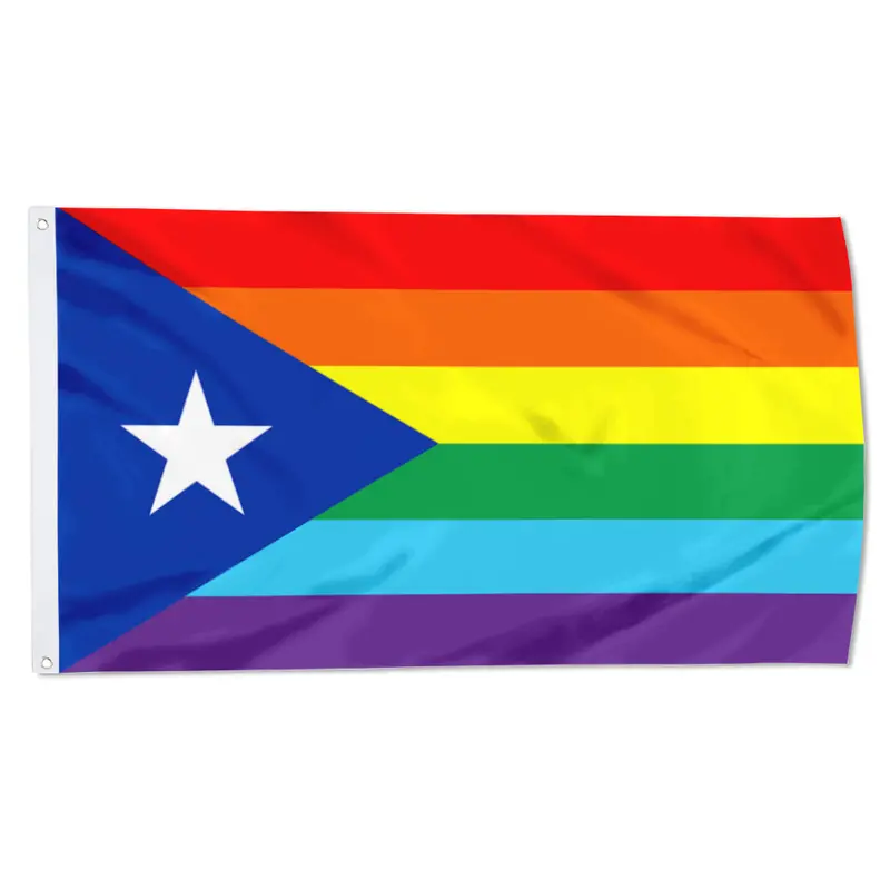 Fyon Puerto Rico LGBTQ+ Pride Flag Banner – Inclusive Rainbow Design