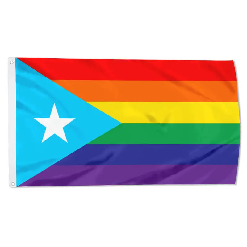 Fyon Puerto Rico LGBTQ+ Pride Flag Banner – Soft Light Blue Variant