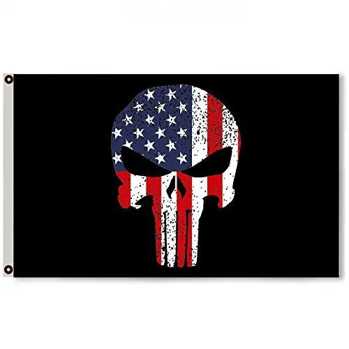 Fyon Punisher Skull USA Flag Banner – No Shoes Nation Theme