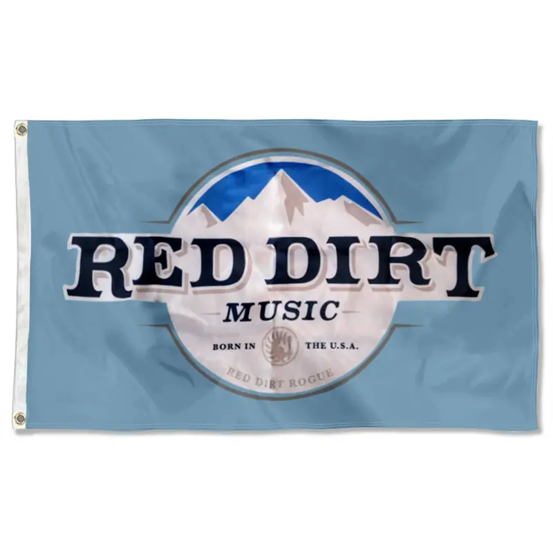 Fyon Red Dirt Music & Mountains Flag Banner – Blue Variant, Weather-Resistant Outdoor Decor
