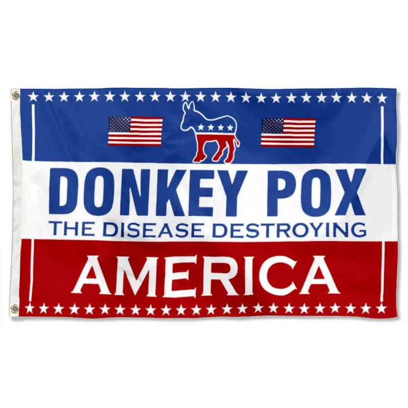 Fyon Satirical ‘Donkey Pox’ Humor Flag Banner – Indoor & Outdoor