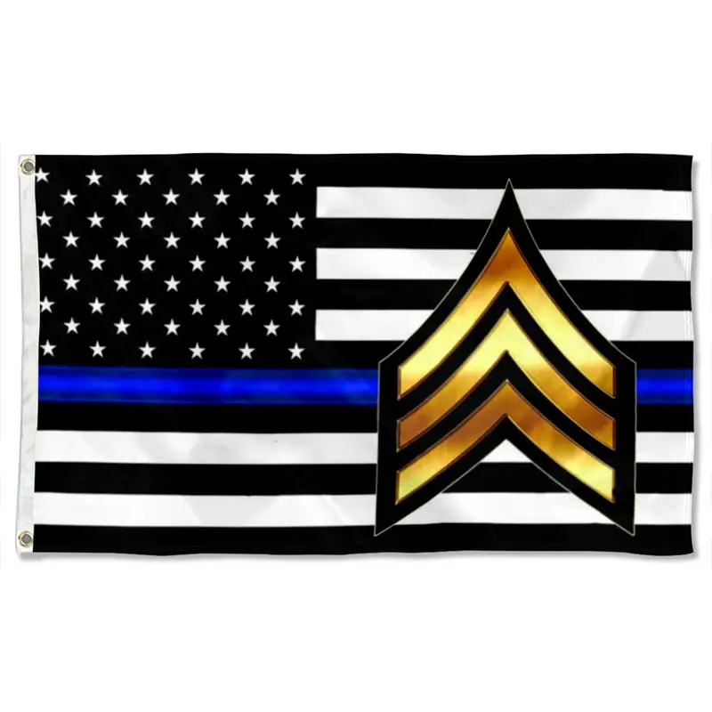 Fyon Sergeant Thin Blue Line Flag – Rank-Specific Law Enforcement Banner