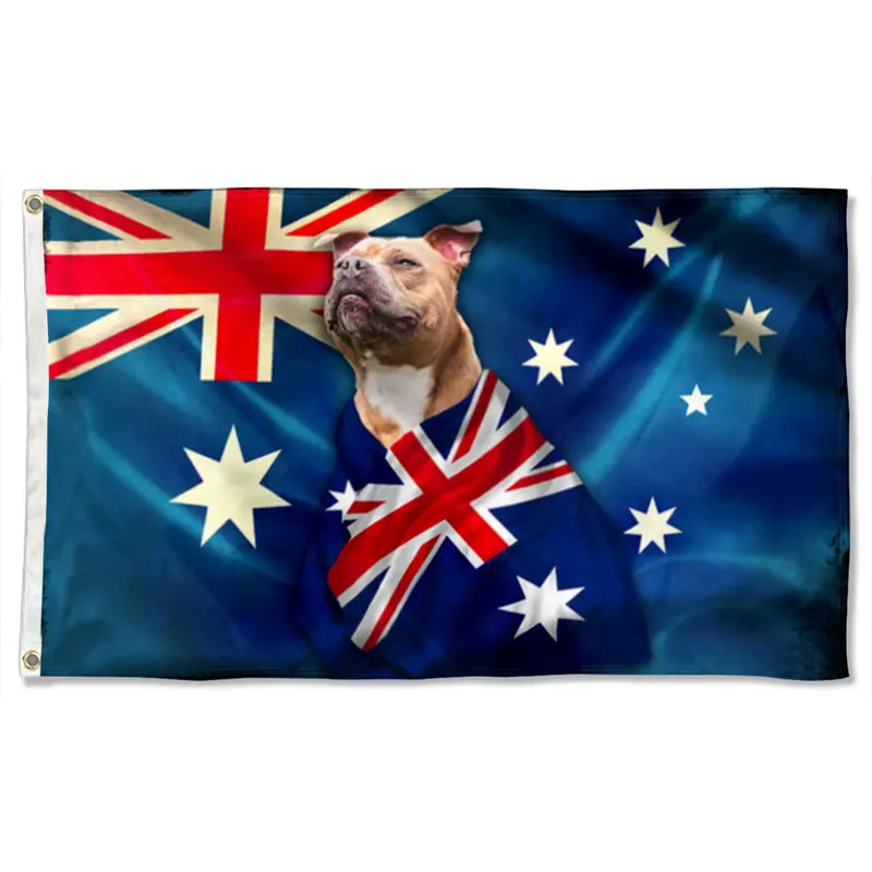Fyon Staffordshire Bull Terrier USA Flag – Patriotic Canine Banner
