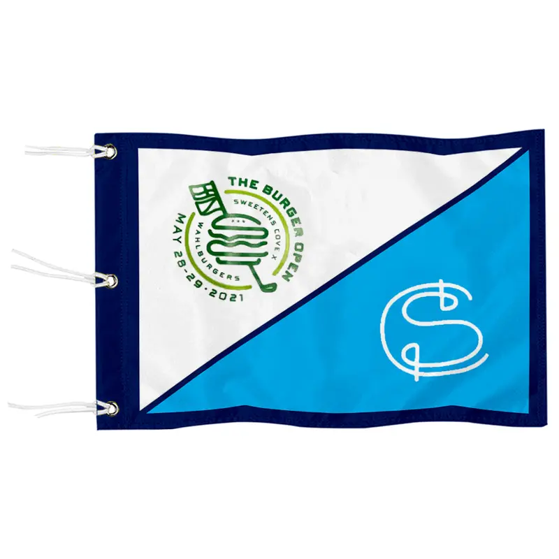 Fyon Sweetens Cove Blue & White Golf Flag – Mark Wahlberg Event Commemorative Pin Flag with Grommets