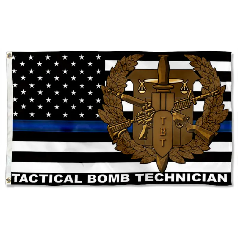 Fyon Thin Blue Line Bomb Technician Flag – Tactical Law Enforcement Banner