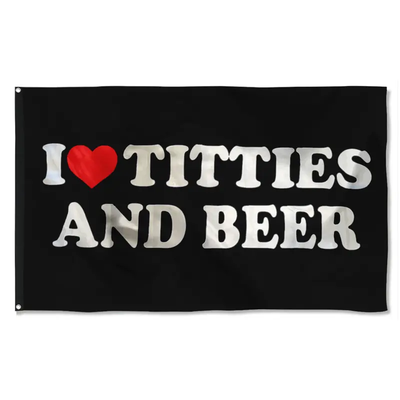 Fyon ‘Titties & Beer’ Black Flag – Bold Indoor/Outdoor Statement