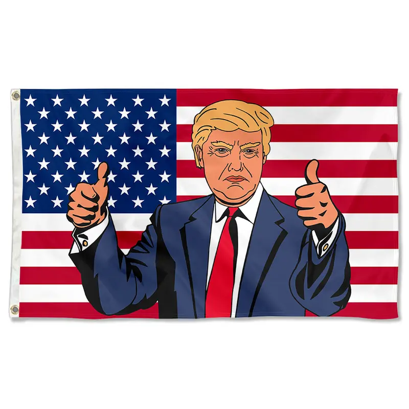 Fyon ‘Trump 2024’ Family Cartoon Theme USA Flag Banner