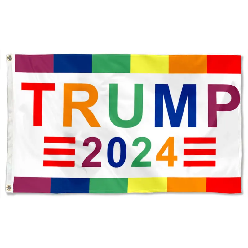 Fyon TRUMP 2024 Rainbow Flag – Patriotic & Inclusive Campaign Banner
