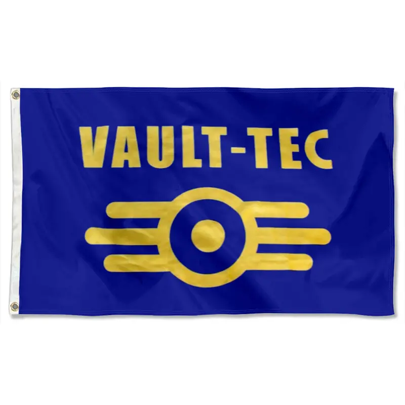 Fyon Vault-Tec Flag – Fallout Universe Brand Banner for Indoor & Outdoor Display
