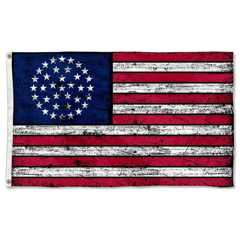 Fyon Vintage 36-Star Wagon Wheel Flag Banner – Western Expansion Era Design