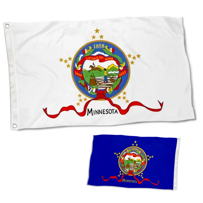 Fyon Vintage Minnesota State Flag Banner – Historical 1893–1957 Double-Sided Replica