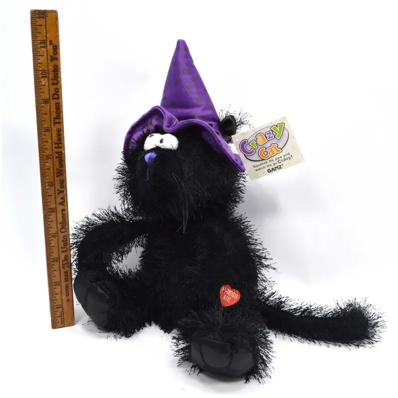 Ganz Crazy Cat Plush Stuffed Animal – HW8379, New with Tags (Non-Functional)