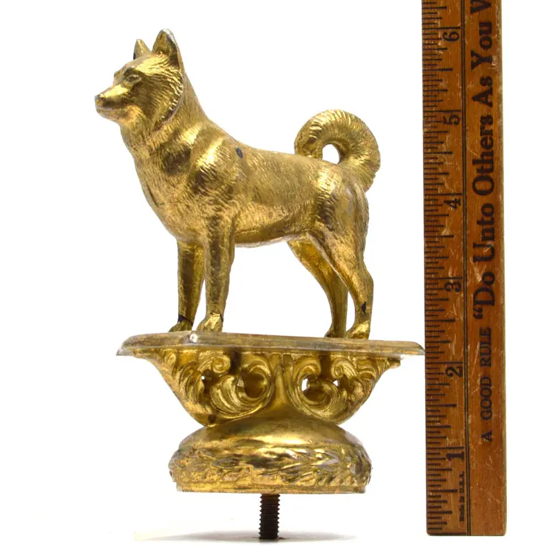 Gladys Brown Brass Dog Finial – Made for Dodge Manufacturing Co., NJ, Circa 1950–1951