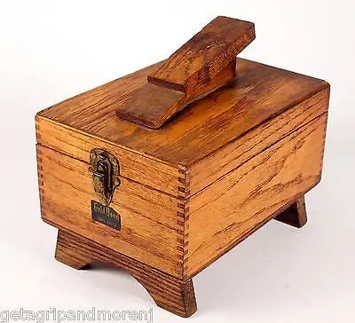 Gold Bond Shine Chest Shoe Shiner Kit – Wooden Stand with Polishing Accessories, Complete Set