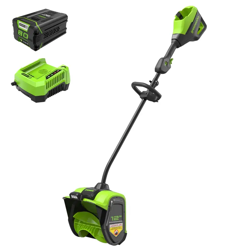 Greenworks 80V 12-Inch Brushless Snow Shovel – Includes 2.0Ah Battery & Charger