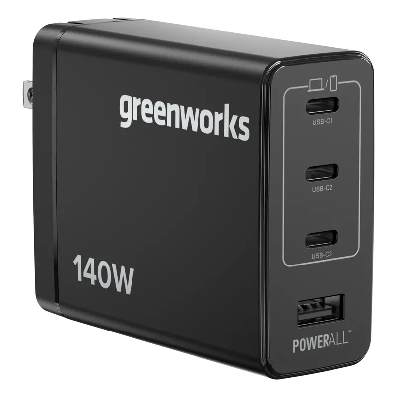 Greenworks POWERALL 140W Triple-USB-C + USB-A Fast Charger