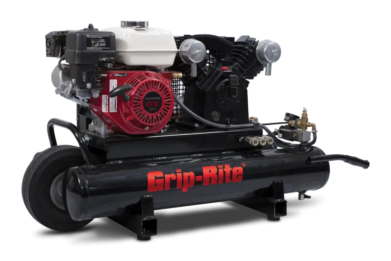 GRIP-RITE 5.5 HP Gas Air Compressor – 9-Gallon Wheeled Tank