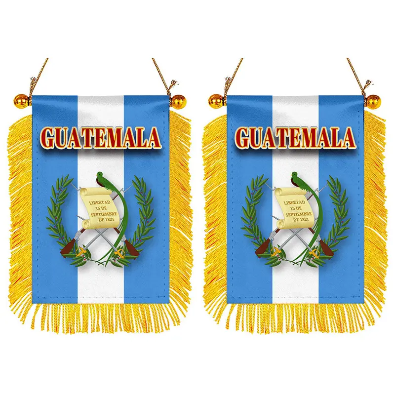 Guatemala Mini Flag for Rearview Mirror – 2-Pack Vibrant Vehicle Banner
