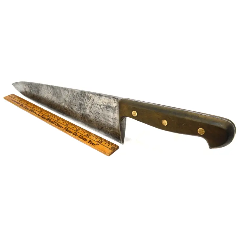 Gustav Emil Ern Sabatier Chef Knife – Vintage German Carbon Steel, 12″ Blade, Heavy-Duty Kitchen Tool