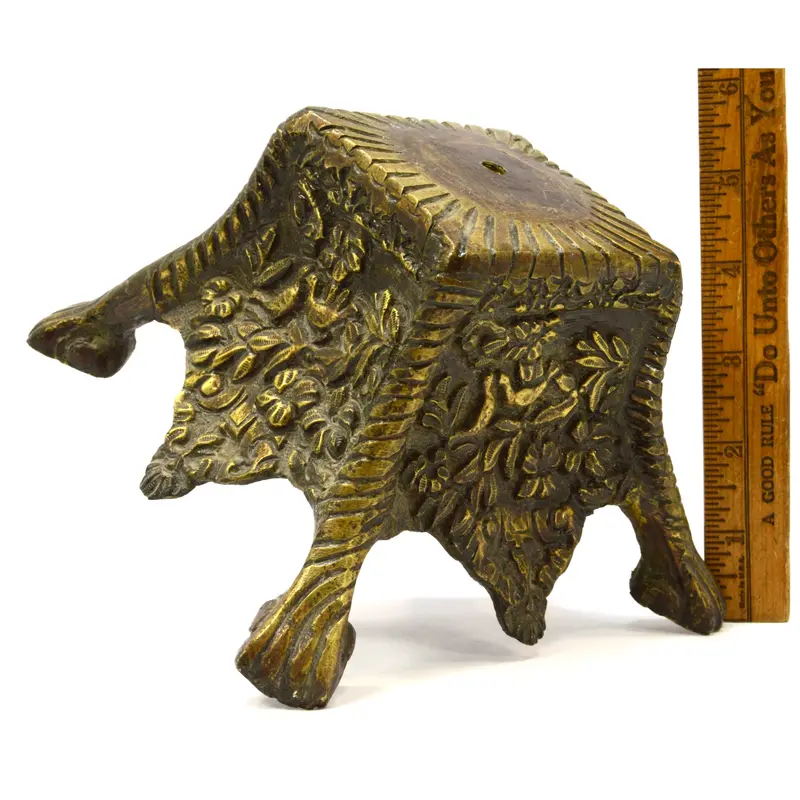 Heavy Salvaged Brass Plinth — 3.5 lbs Pedestal Base Ideal for Lamps, Clocks, or Repurposing