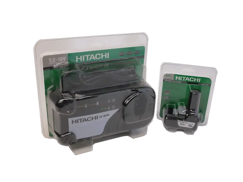 Hitachi UC18YRL Universal Rapid Charger – Supports 7.2–18V Ni-Cd/Ni-MH/Li-ion Batteries (Includes Extra 12V Pack)