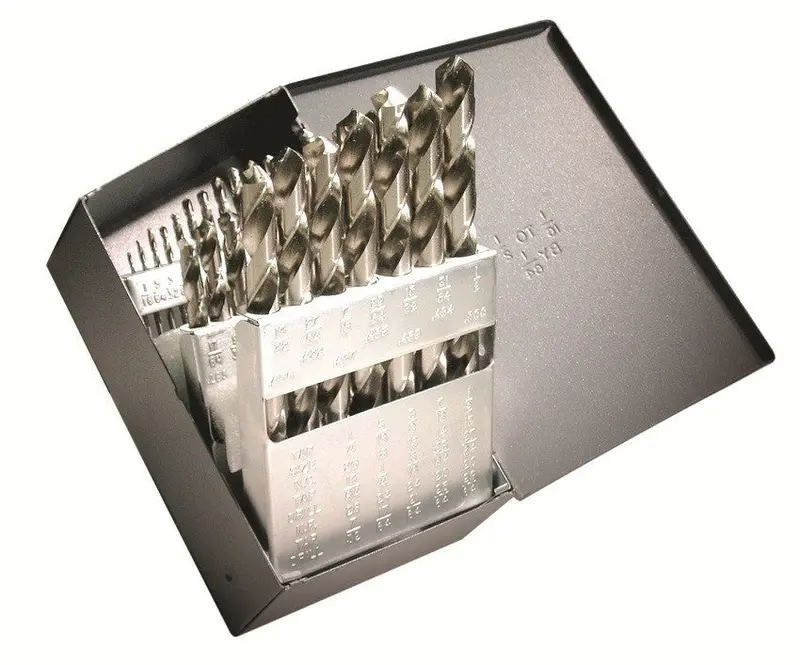 Huot 29-Piece Jobber Drill Bit Set – 1/16″ to 1/2″ in 1/64″ Increments, USA-Made