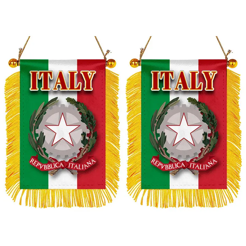 Italy Mini Flag for Rearview Mirror Mount – 2-Count Automotive Accent