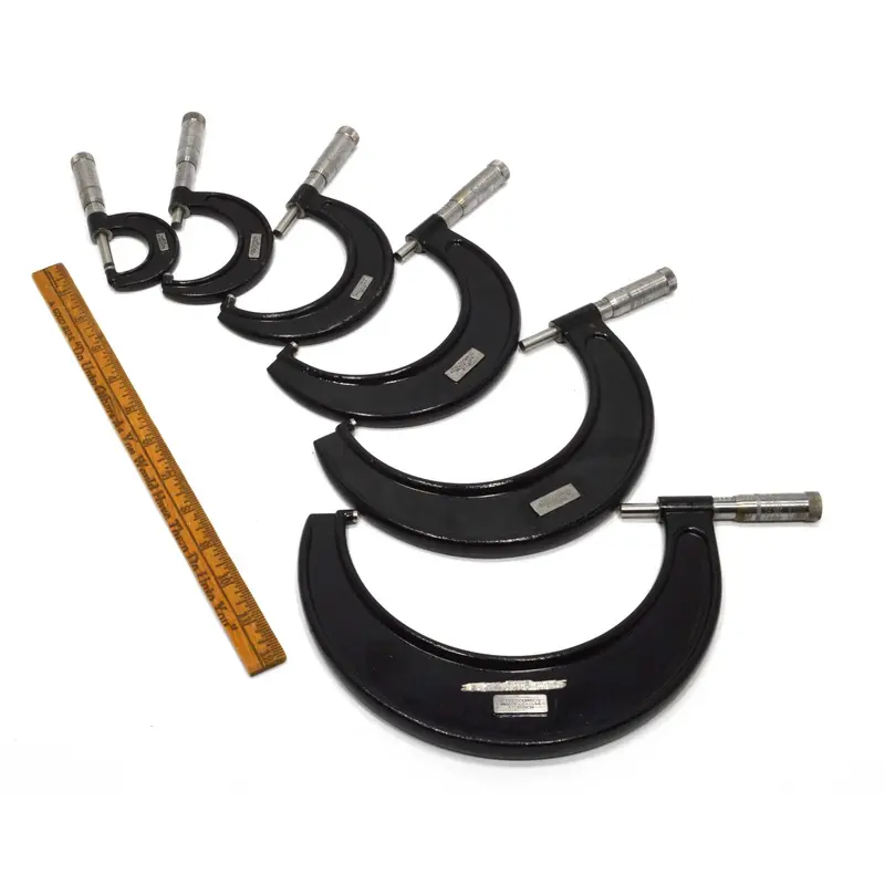 J.T. Slocomb Outside Micrometer Set – Six-Piece Machinist Kit, 0–6 Inch Range